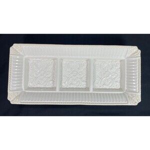 Lenox Butler’s Pantry Rectangular 3 Part Hors D’oeuvre Appetizer Serving Tray